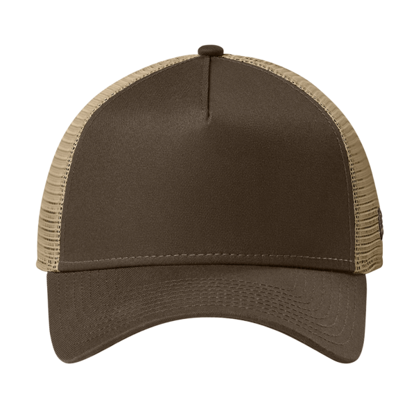 New Era Snapback Trucker Cap, Flag Chocolate / Khaki, Front view