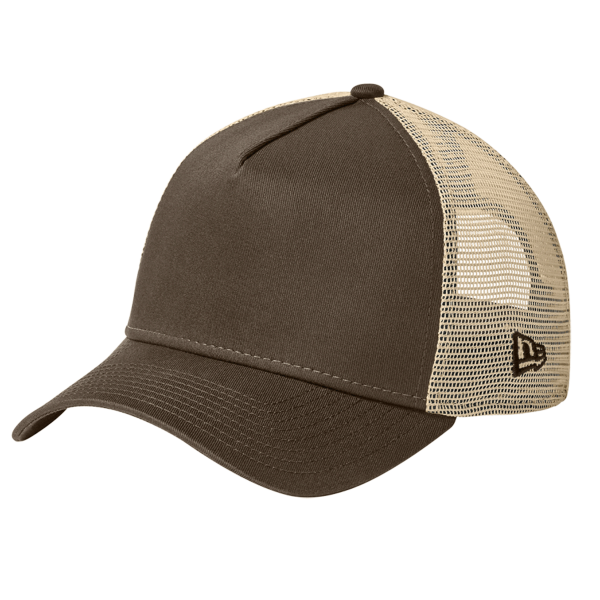 New Era Snapback Trucker Cap, Flag Chocolate / Khaki, Left Side view