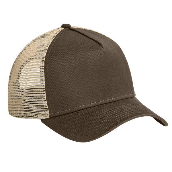 New Era Snapback Trucker Cap, Flag Chocolate / Khaki, Right Side view