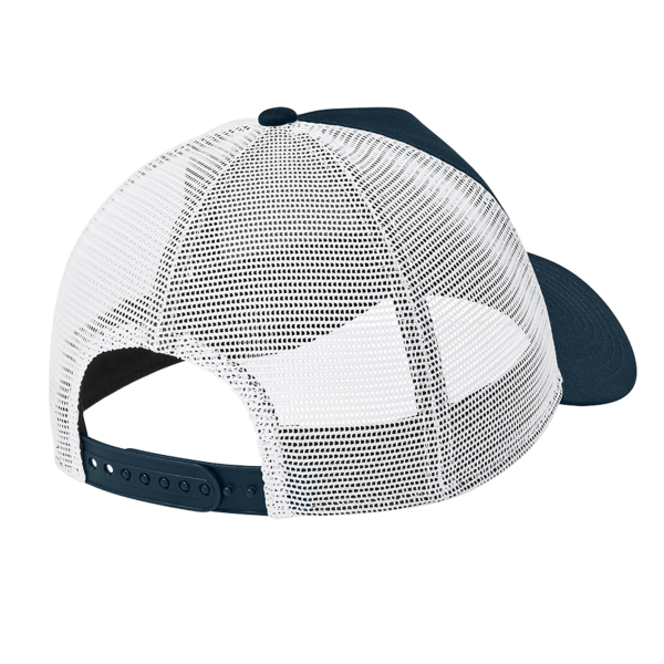 New Era Snapback Trucker Cap, Flag Deep Navy / White, Back view
