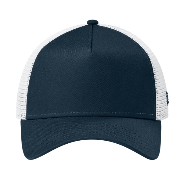 New Era Snapback Trucker Cap, Flag Deep Navy / White, Front view