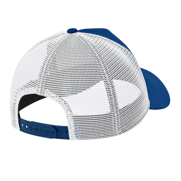 New Era Snapback Trucker Cap, Flag Royal / White, Back view