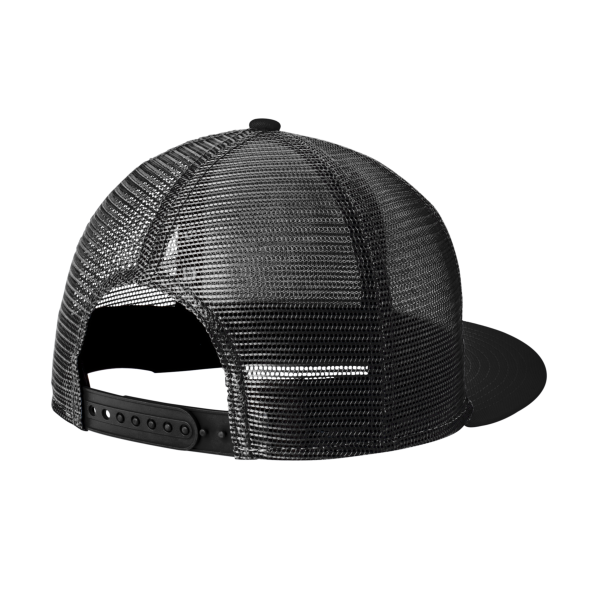 New Era Standard Fit Snapback Trucker Cap, Black / Black, Back view
