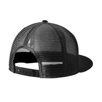 New Era Standard Fit Snapback Trucker Cap, Black / Black, Back view