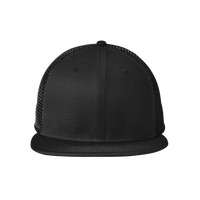 New Era Standard Fit Snapback Trucker Cap, Black / Black, Front view