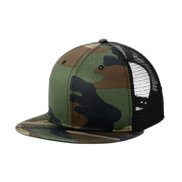 New Era Standard Fit Snapback Trucker Cap, Camo / Black, Left Side view