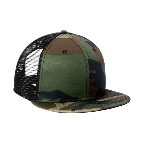 New Era Standard Fit Snapback Trucker Cap, Camo / Black, Right Side view