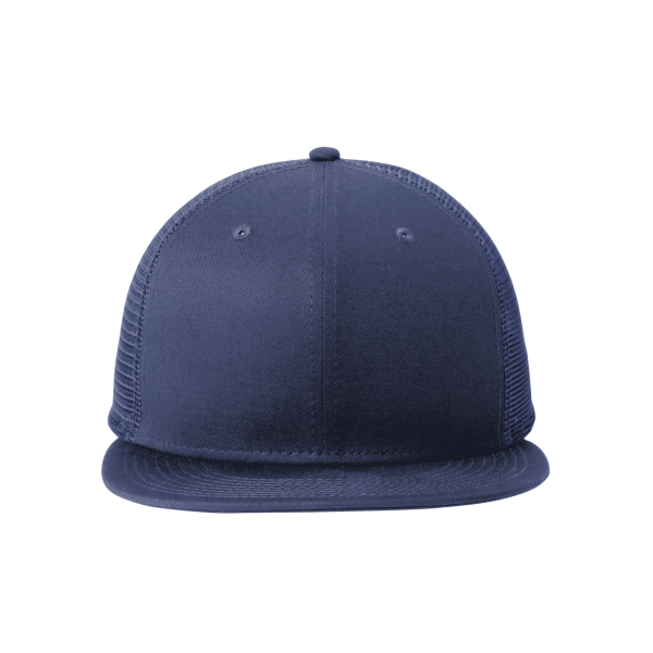 New Era Standard Fit Snapback Trucker Cap, Deep Navy / Deep Navy, Front view