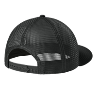 New Era Standard Fit Snapback Trucker Cap, Flag Black / Black, Back view