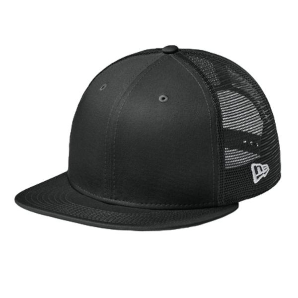 New Era Standard Fit Snapback Trucker Cap, Flag Black / Black, Left Side view