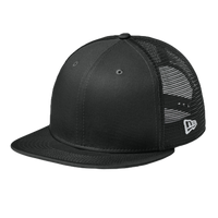 New Era Standard Fit Snapback Trucker Cap, Flag Black / Black, Left Side view