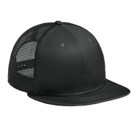 New Era Standard Fit Snapback Trucker Cap, Flag Black / Black, Right Side view