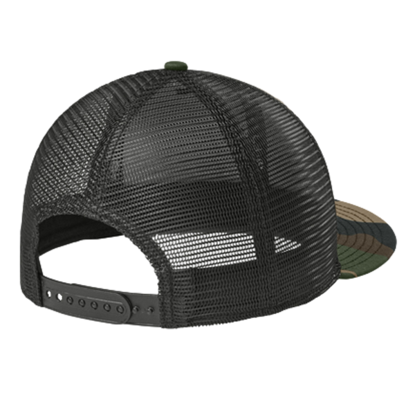 New Era Standard Fit Snapback Trucker Cap, Flag Camo / Black, Back view