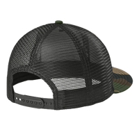 New Era Standard Fit Snapback Trucker Cap, Flag Camo / Black, Back view
