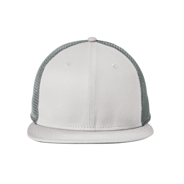 New Era Standard Fit Snapback Trucker Cap, Grey / Graphite, Front view