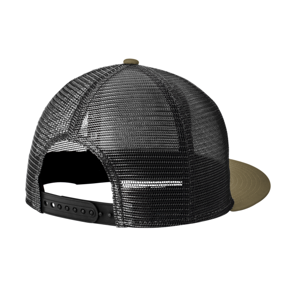 New Era Standard Fit Snapback Trucker Cap, Olive / Black, Back view