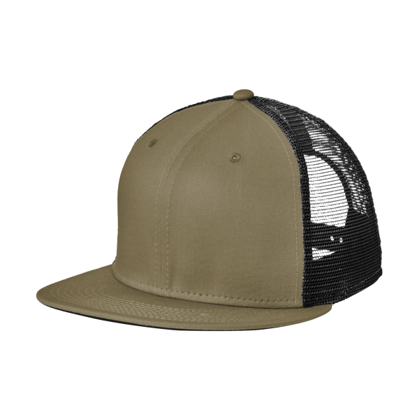 New Era Standard Fit Snapback Trucker Cap, Olive / Black, Left Side view