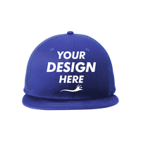 New Era Standard Fit Snapback Trucker Cap, Royal / Royal, Front view, Mockup