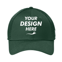 New Era Stretch Mesh Cap, Flag Dark Green / Flag Dark Green, Front view, Mockup
