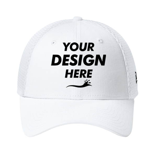 New Era Stretch Mesh Cap, Flag White / White, Front view, Mockup