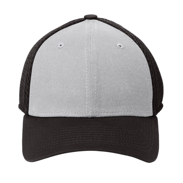 New Era Stretch Mesh Cap, Grey / Black, Front view