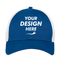 New Era Stretch Mesh Cap, Royal / White, Front view, Mockup