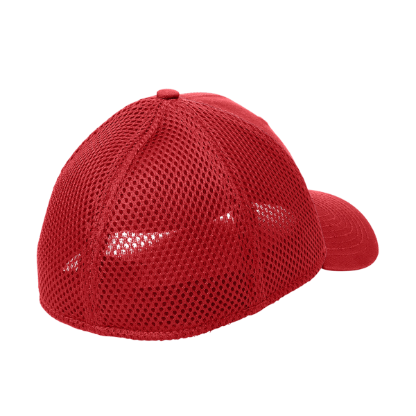 New Era Stretch Mesh Cap, Scarlet Red / Scarlet Red, Back view