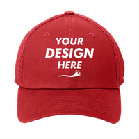 New Era Stretch Mesh Cap, Scarlet Red / Scarlet Red, Front view, Mockup