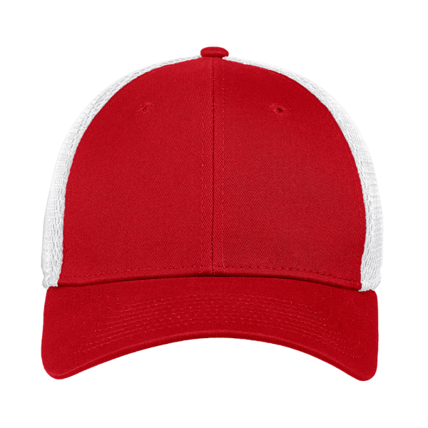 New Era Stretch Mesh Cap, Scarlet Red / White, Front view