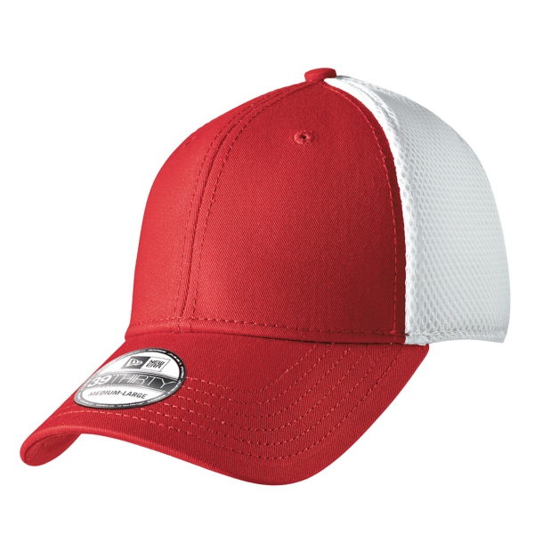 New Era Stretch Mesh Cap, Scarlet Red / White, Left Side view