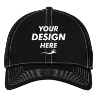 New Era Stretch Mesh Contrast Stitch Cap, Black / White / White, Front view, Mockup