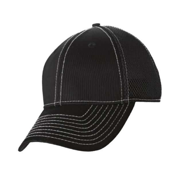 New Era Stretch Mesh Contrast Stitch Cap, Black / White / White, Left Side view