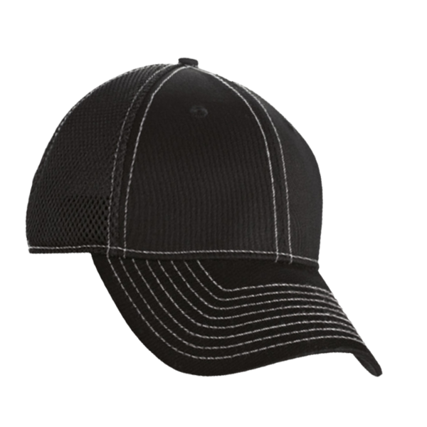New Era Stretch Mesh Contrast Stitch Cap, Black / White / White, Right Side view