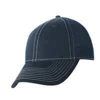New Era Stretch Mesh Contrast Stitch Cap, Deep Navy / White / White, Left Side view