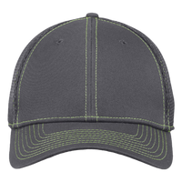 New Era Stretch Mesh Contrast Stitch Cap, Graphite / Cyber Green / Cyber Green, Front view