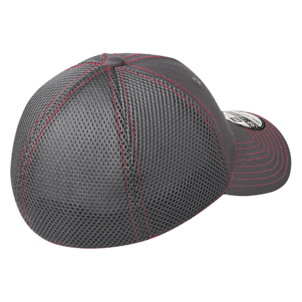 New Era Stretch Mesh Contrast Stitch Cap, Graphite / Red / Red, Back view