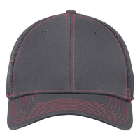 New Era Stretch Mesh Contrast Stitch Cap, Graphite / Red / Red, Front view
