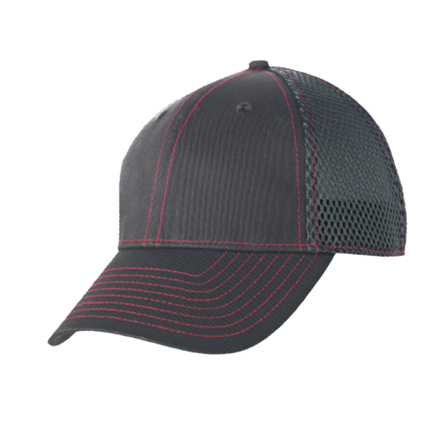 New Era Stretch Mesh Contrast Stitch Cap, Graphite / Red / Red, Left Side view