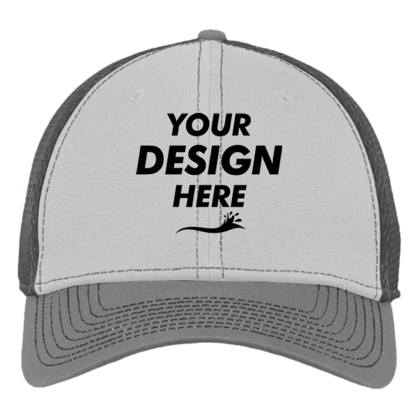 New Era Stretch Mesh Contrast Stitch Cap, Grey / Steel / Graphite, Front view, Mockup