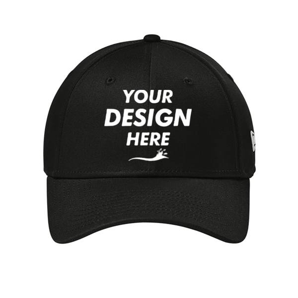 New Era Structured Stretch Cotton Cap, Flag Black, Front view, Mockup