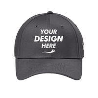 New Era Structured Stretch Cotton Cap, Flag Graphite, Front view, Mockup