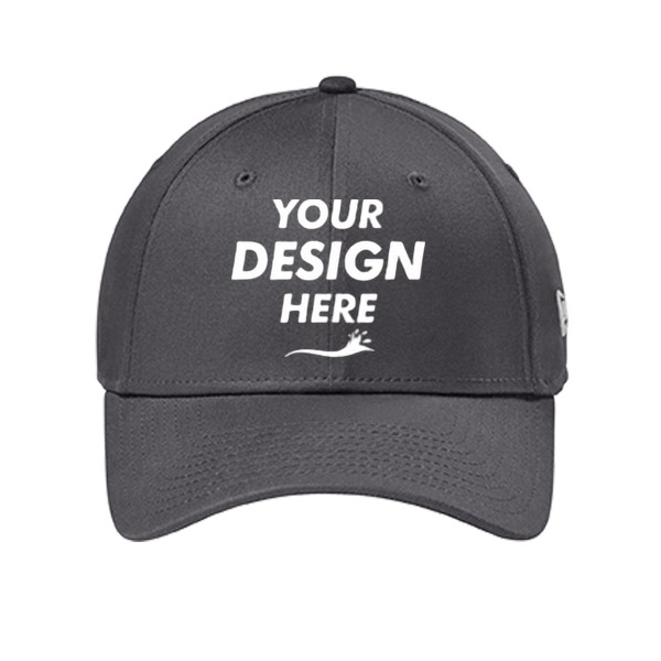 New Era Structured Stretch Cotton Cap, Flag Graphite, Front view, Mockup