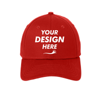 New Era Structured Stretch Cotton Cap, Scarlet Red, Front view, Mockup