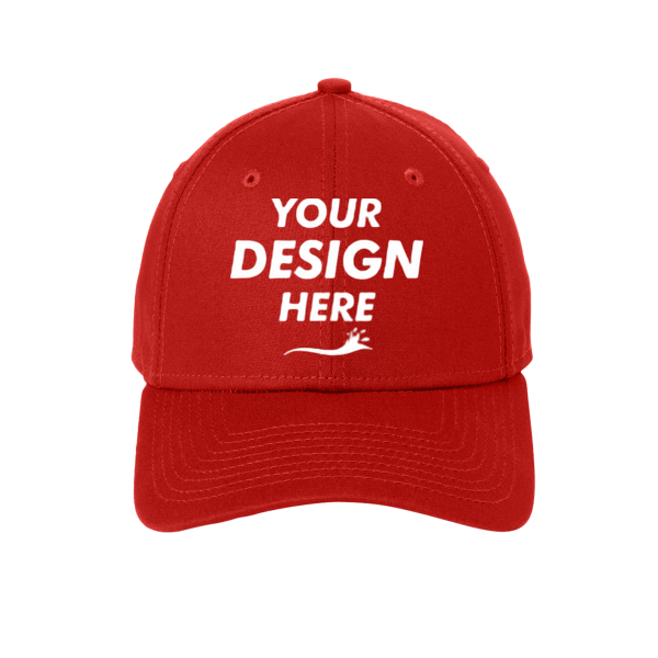 New Era Structured Stretch Cotton Cap, Scarlet Red, Front view, Mockup
