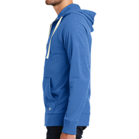 New Era Sueded Cotton Blend Full Zip Hoodie, Royal Heather, Left Sleeve view