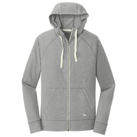 New Era Sueded Cotton Blend Full Zip Hoodie, Shadow Grey Heather, Front view