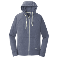 New Era Sueded Cotton Blend Full Zip Hoodie, True Navy Heather, Front view