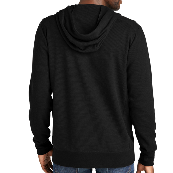 New Era Thermal Full Zip Hoodie, Black, Back view