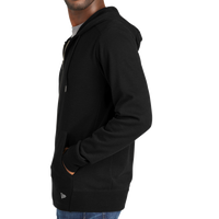 New Era Thermal Full Zip Hoodie, Black, Left Sleeve view