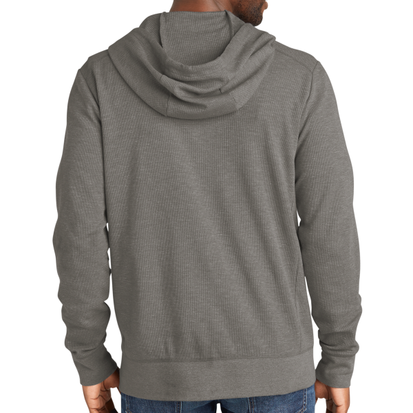 New Era Thermal Full Zip Hoodie, Shadow Grey Heather, Back view